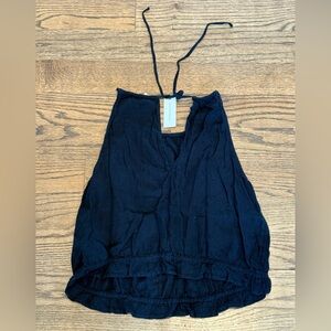 Anthropologie Black Keyhole Back Tank Top – NWT, Size Large